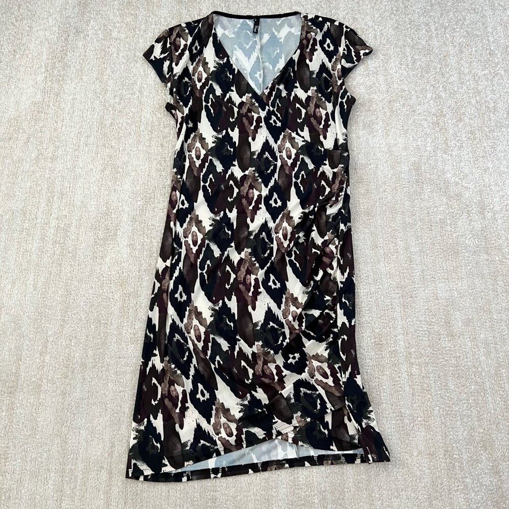 3 for $6 Viereck Printed Faux Wrap Midi Dress L